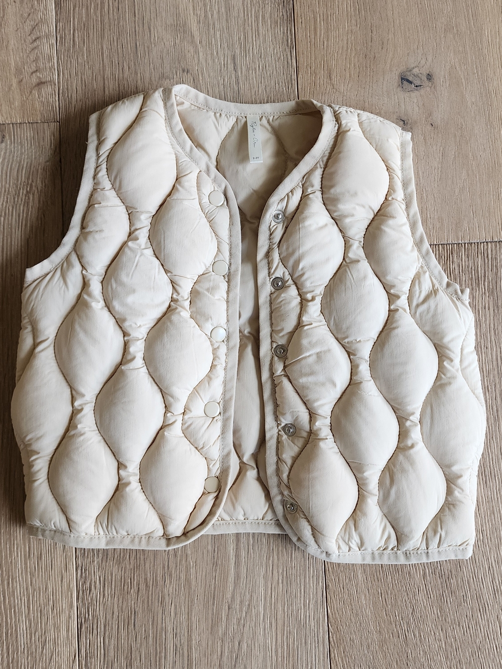 Rylee + Cru Quilted Cream Kids Vest